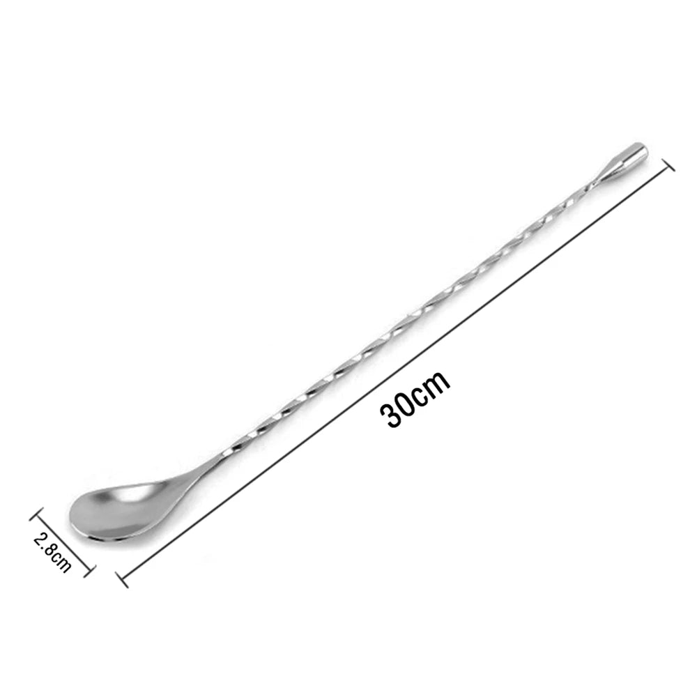 Long Handle Cocktail Stirrers Bartender Mixing Stick Spoon Stainless Steel Barman Kit Accessories Whisky Shaker Bar Kitchen