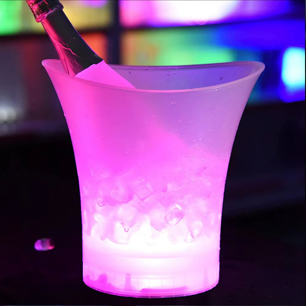 5L 4 Color Waterproof Plastic LED Ice Bucket Bar Nightclub Light up Champagne Whiskey Beer Bucket Bars Night Party