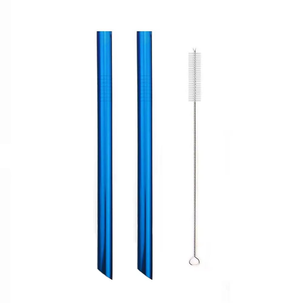 Reusable Drinking Straw Set Wide 12Mm Metal Straw 304 Stainless Steel Straw Pearl Milkshake Bubble Tea Straw with Cleaner Brush