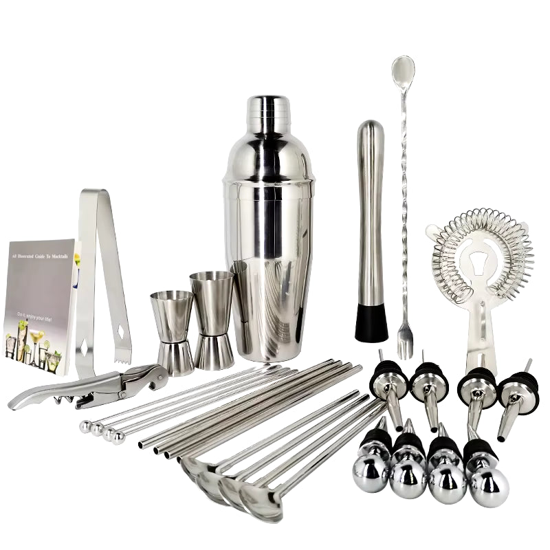 Bartender Kit:1-30-Piece Cocktail Shaker Set with Stainless Steel Rotating Stand, Bar Tool for Gift, Experience for Drink Mixing