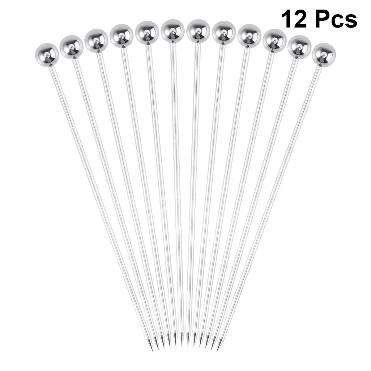 12PCS Cocktail Picks Stainless Sticks Stainless Steel Cocktail Skewers Cocktail Picks Stainless Stick Cocktail Picks Stainless