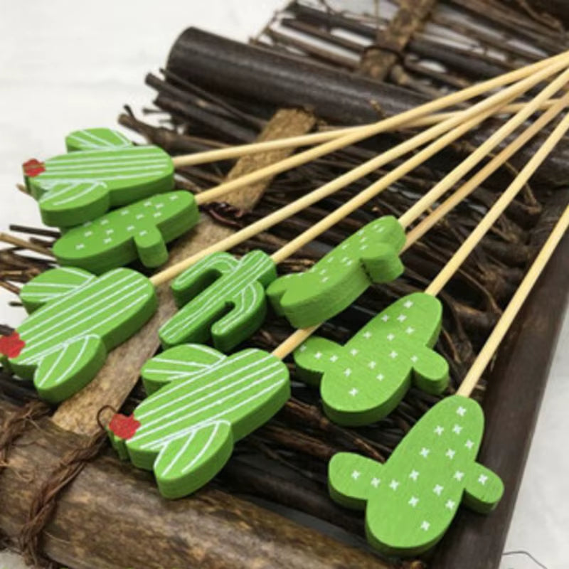 100 Pcs Disposable Bamboo Picks Food Fruit Cocktail Handmade Toothpicks Picnic Party Supplies Decoration