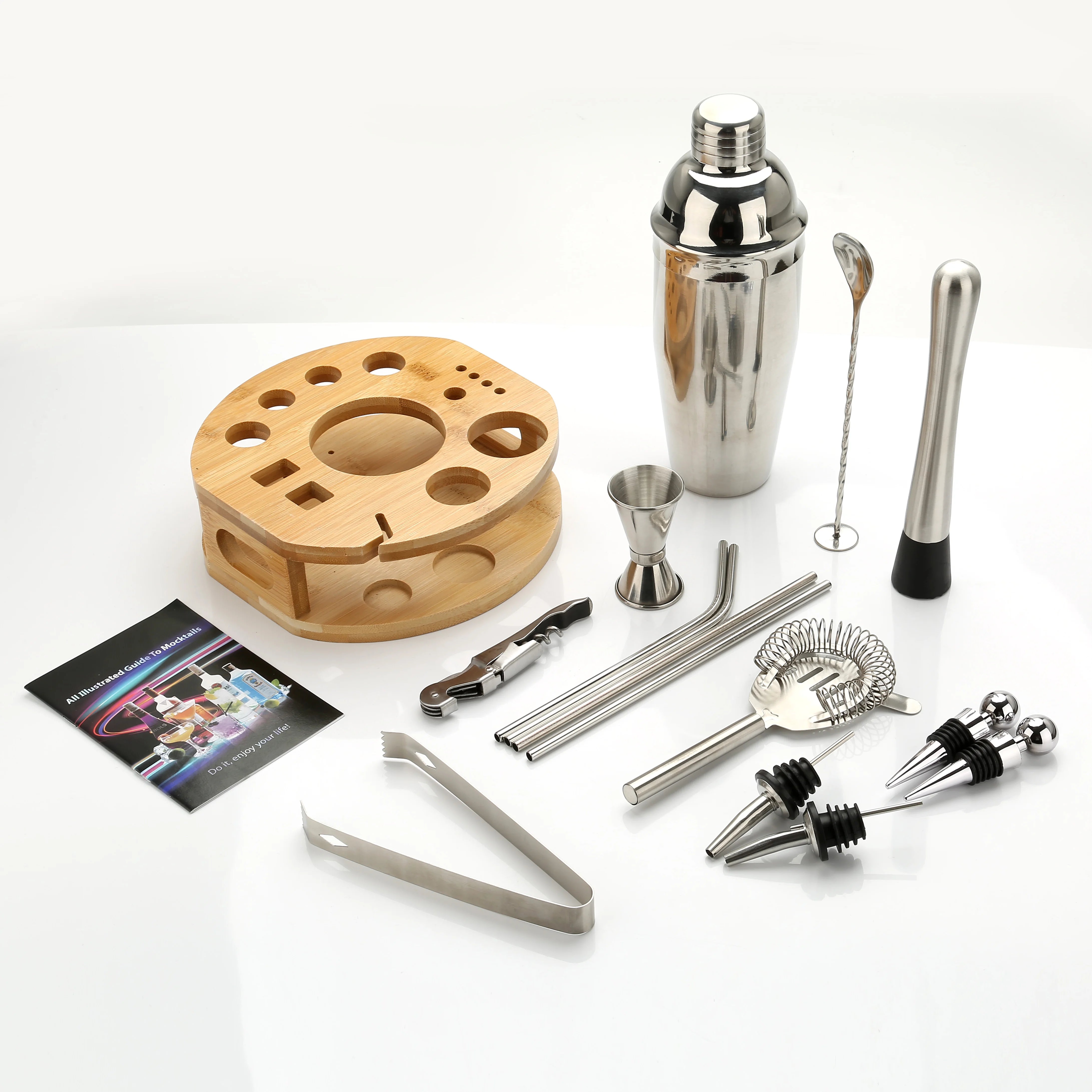 Cocktail Shaker Making Set Stainless Steel Bar Tools Bartender Kit 750ML Mixer Wine Martini Boston Shaker Kit for Drink Party