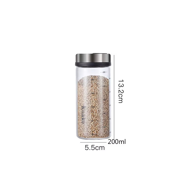 Sealed Seasoning Bottle Set, Multiple Hole Pattern, Glass Seasoning Jar, Kitchen Salt Shaker, Moisture-Proof Kitchen Supplies