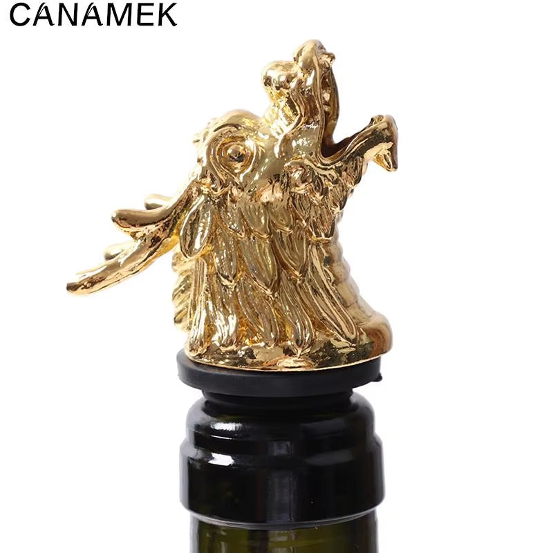 1Pc Zinc Alloy Animals Head Wine Pourer Wine Bottle Stoppers Wine Aerators Gift Home Wine Stopper